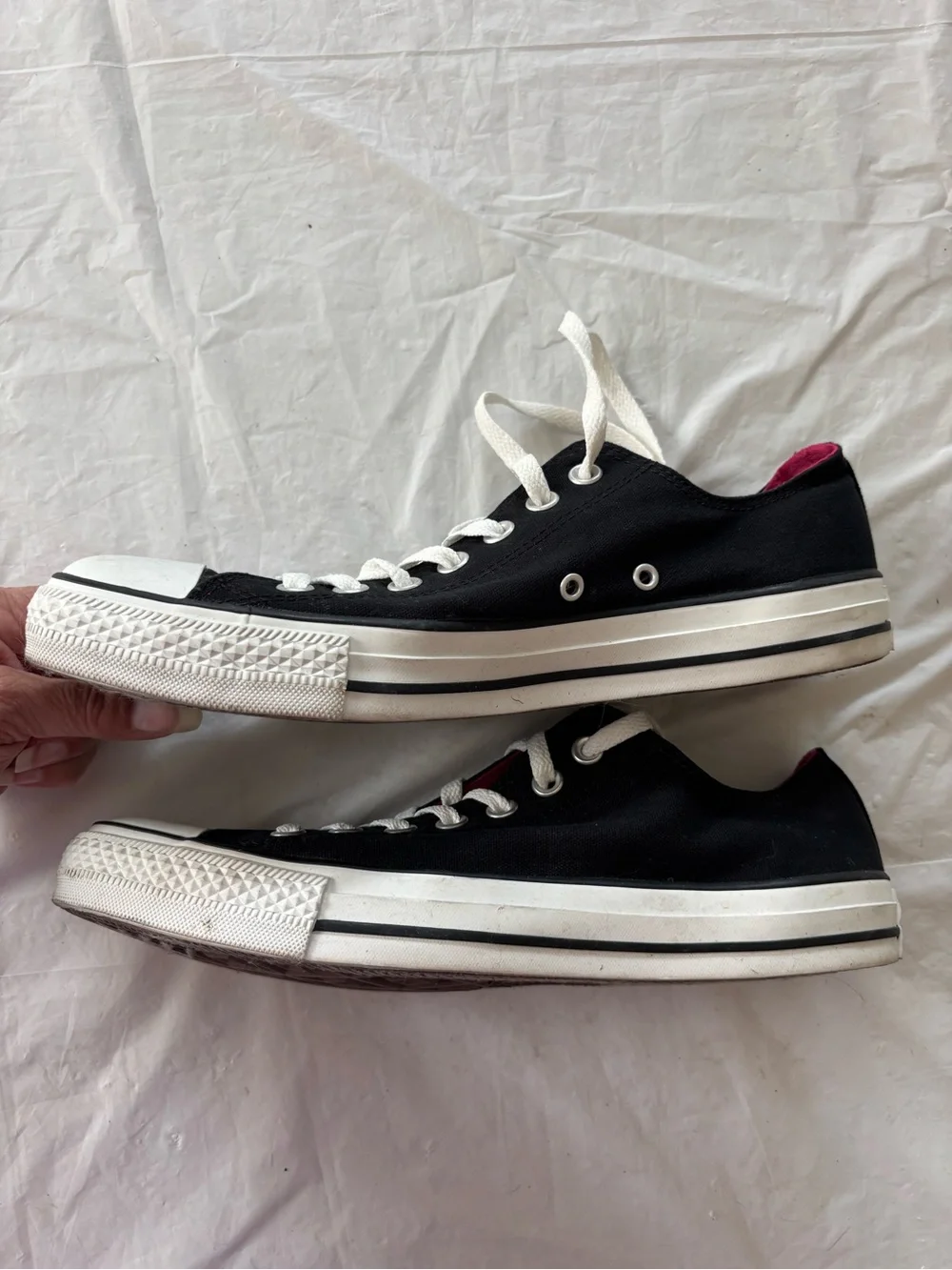 NWOT Converse Black Low Top Double Tongue Sneakers SZ 11 Men 9 Wmn - Picture 3 of 15